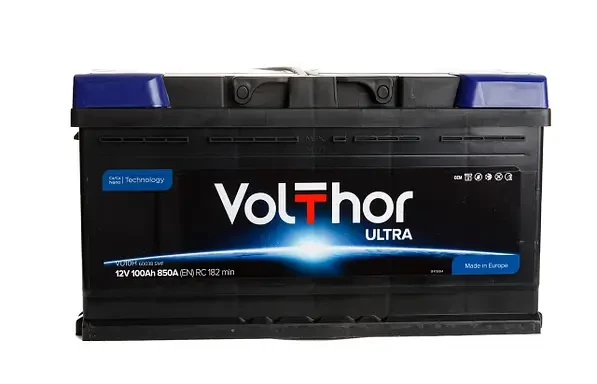 Акумулятор автомобільний VOLTHOR Ultra 100 Ah (R+) (850A)