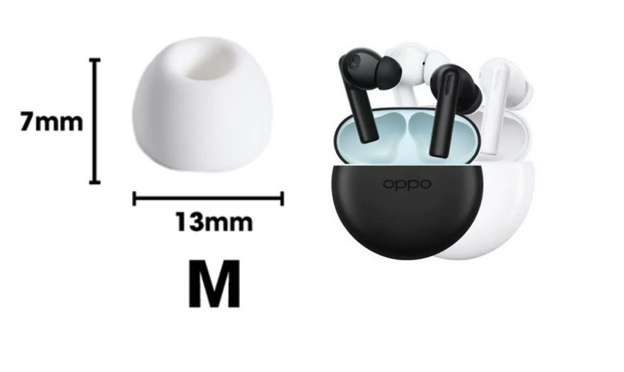 Амбушури OPPO Enco Buds 2 Air ZMI PurPods Pro Enco X2 Air 2 W33 Free 2 3 Huawei FreeBuds 4i 5i Білі середні, фото 1