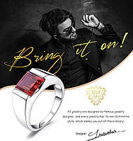 Серебряный перстень с рубином 3.3ct