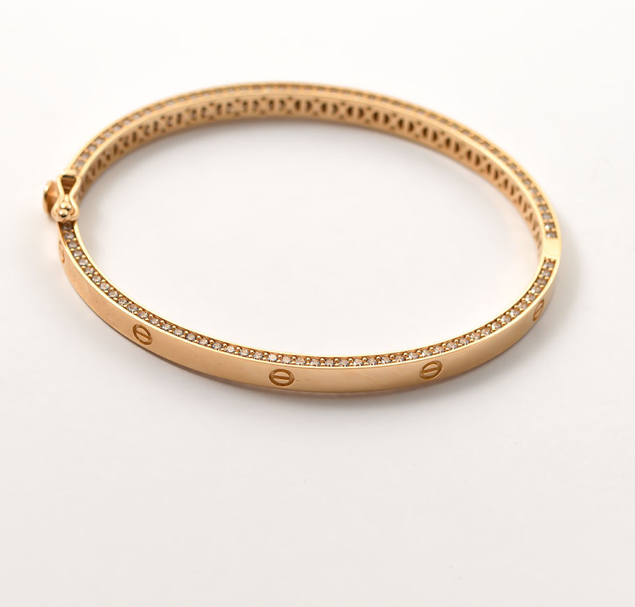 Жорсткий Браслет Love З Фіанітами, фото 1