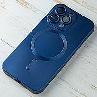 Чехол Fashion magsafe c защитой камеры для iPhone 13 Pro Max (6,7") темно-синий