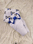 Демісезонний комплект на виписку для новонародженого конверт та комбінезон 100% бавовна, фото 2