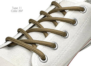 Шнурки для взуття 190см Койот круглі 4.5мм поліестер