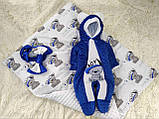 Демісезонний комплект на виписку для новонародженого конверт та комбінезон 100% бавовна, фото 3