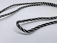 Шнурок держатель для очков плетеный на силиконовых петлях Синий Ткань, Черный