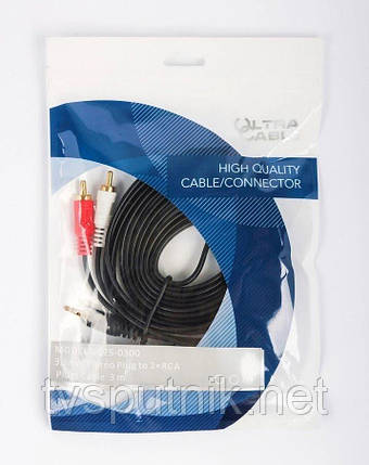 Кабель Аудио 3.5 mm St - 2 RCA (3 м) ULTRA UC75-0300, фото 3