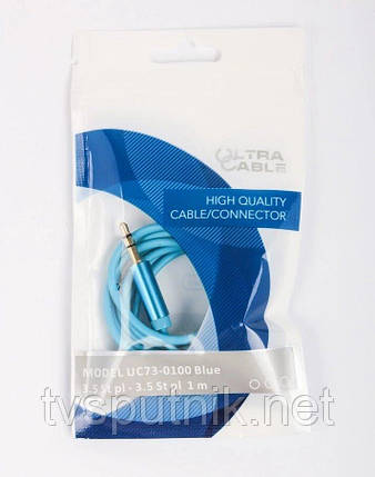 Кабель Ultra 3.5mm St - 3.5mm St (UC73-0100 blue), 1.0м, фото 3