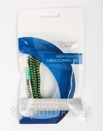 Кабель Ultra 3.5mm St - 3.5mm St (UC74-0100 green), 1.0м, фото 3