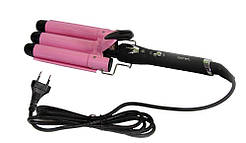 Потрійна плойка для волосся Geemy Gm-1956, щипці для завивки волосся