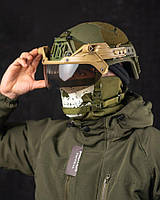 Тактические очки Военная маска баллистическая с креплением на шлем койот, армейская защитная маска