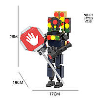 Конструктор фигурка аниме мультфильм Титан Агент светофор Скибиди туалет Skibidi Toilet 389 деталей