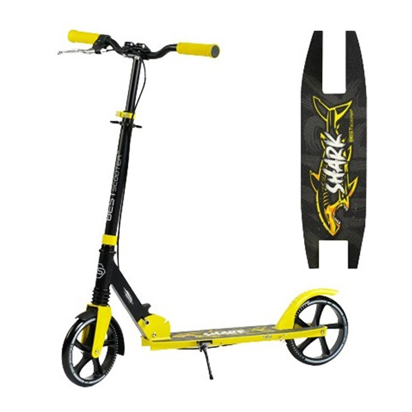 Двоколісний алюмінієвий самокат Best Scooter 36022 Shark Жовто-чорний