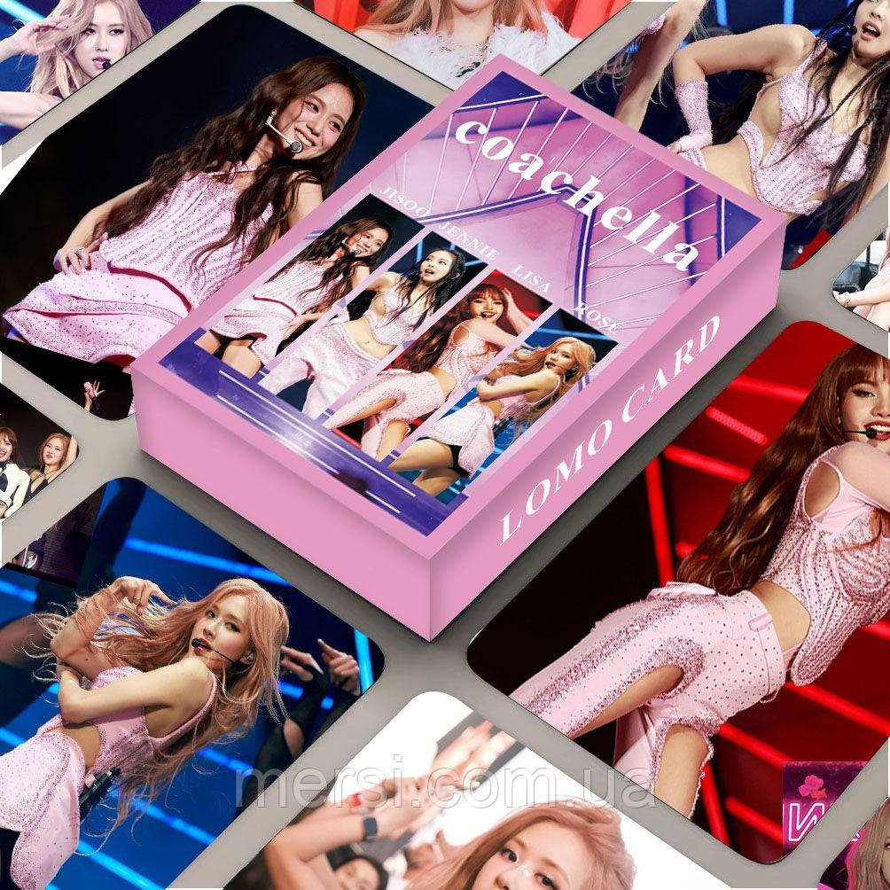 Карточки blackpink K-POP lomo кейпоп карти к поп блек пінк блэкпінк - Coachella - 55 шт
