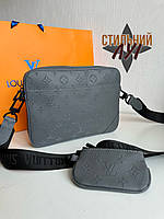 Мужская сумка кожаная Louis Vuitton duo Messenger мессенжер