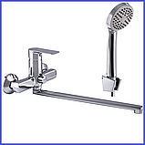 Змішувач для ванної з довгим виливом 35 см з душем ZERIX FIV A439 (ZX2927), фото 2