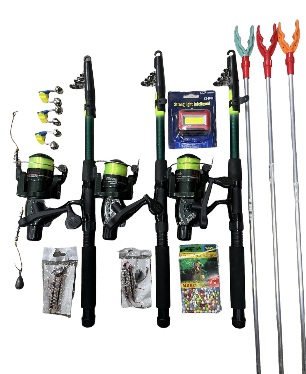 Набір Спінінг "Новичок Універсал" у зборі +котушка Кобра+Подарунок! 2.4 м, фото 1