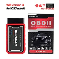 Автосканер Диагностический Kingbolen WiFi Оригинал ELM327 версия 1.5 OBD2 для iPhone