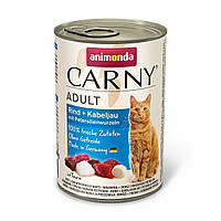 Влажный корм Animonda Carny для взрослых кошек, с говядиной, треской и корнем петрушки, 400 г