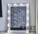 Гримерне настінне дзеркало для макіяжу Мікі з лампочками 60х78 см, фото 6