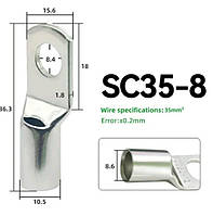 Лужний обтиск литий наконечник для кабелю SC35-8