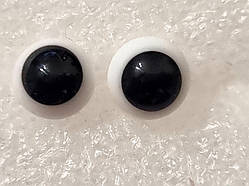 Очі скляні, сфера, реалістичні. Чорний. Діаметр 6 мм. №ГРС134