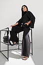 Жіноча чорна бавовняна блуза сорочка Ірма 42 44 46 48 розміри, фото 2