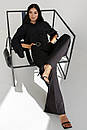Жіноча чорна бавовняна блуза сорочка Ірма 42 44 46 48 розміри, фото 6