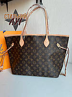 Женская сумка шопер кожаная Louis Vuitton Neverfull