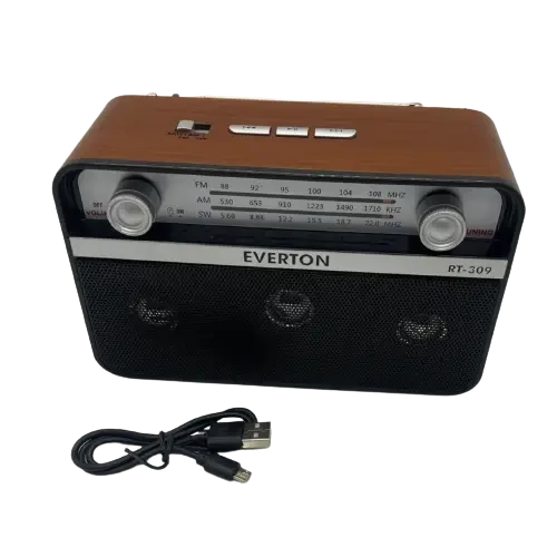 Портативний радіоприймач акумуляторний Everton RT-309 FM/AM/SW/Bluetooth/USB з ліхтариком Jb