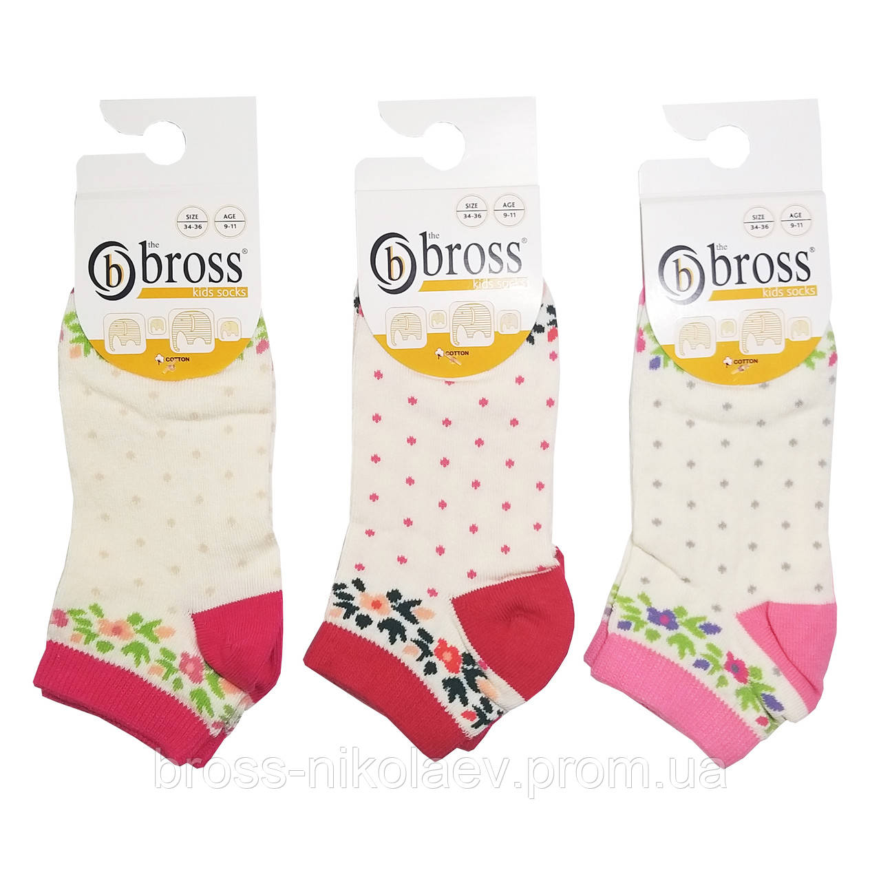 Шкарпетки дитячі короткі з малюнками літні носки для дівчинки BROSS