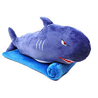 Плед-подушка игрушка 3в1 акула 75см Большие мягкие игрушки Мягкая игрушка акула подушка-обнимашка акула kpl