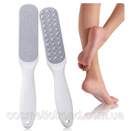 Лазерна тертка металева/пилка шліфувальна педикюрна двостороння для стоп (неіржавка сталь), фото 1