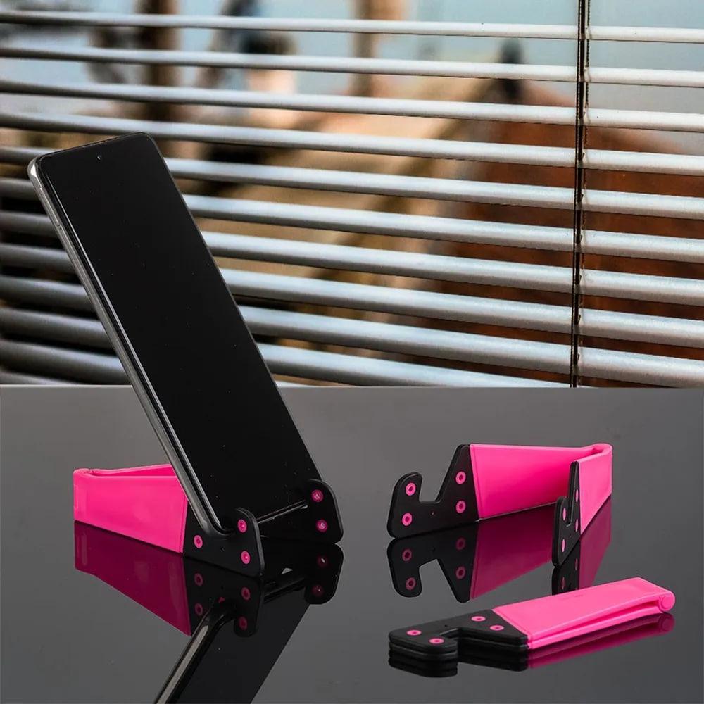 Підставка для смартфона Folding Tablet Stand V Рожева, тримач мобільного телефона | тримач телефона (ST), фото 1