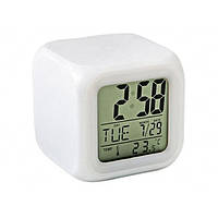 Часы хамелеон с термометром будильник ночник kr
