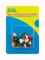 Кнопки-гвоздики кольорові Сердечка 30 шт/уп (326807)