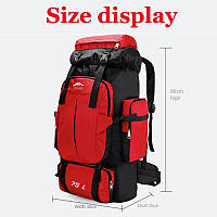 Рюкзак похідний 75 л для риболовлі туризму полювання червоний