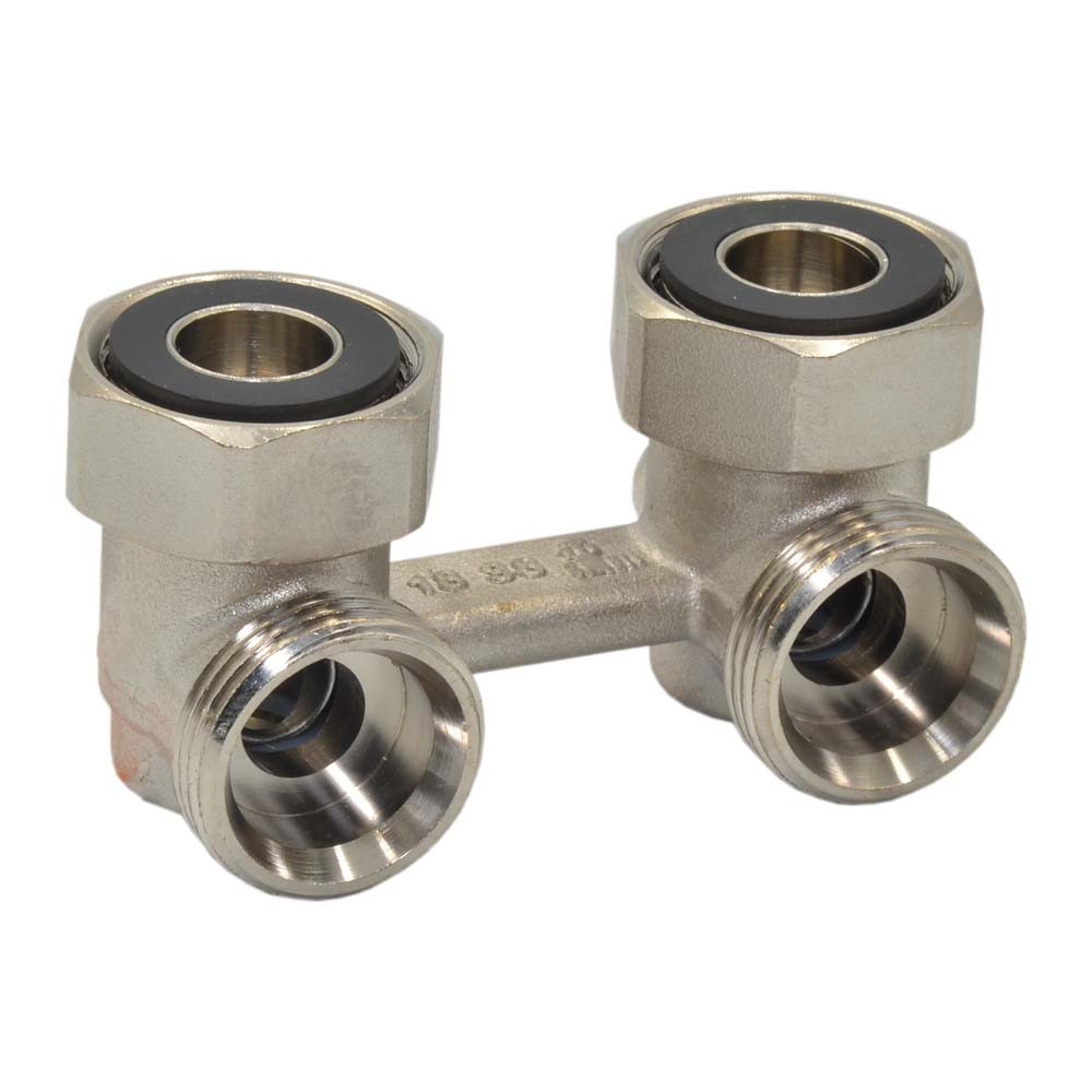 Кран нижнього під'єднання радіатора Bianchi DN 3/4"x3/4" подвійний кутовий (Італія) 3010000500, фото 1