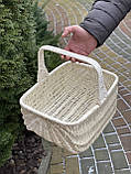 Корзина "Голендер" 40х33см, плетена з цільної вибіленої лози. Арт:30128, фото 4