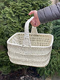 Корзина "Голендер" 40х33см, плетена з цільної вибіленої лози. Арт:30128, фото 3