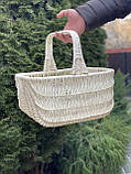 Корзина "Голендер" 40х33см, плетена з цільної вибіленої лози. Арт:30128, фото 5