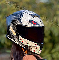 Мото комплект (шлем, мотоперчатки, подшлемник, дополнительный визор) размер S