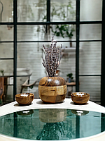 Ваза інтер'єрна для сухоцвітів (горіх)