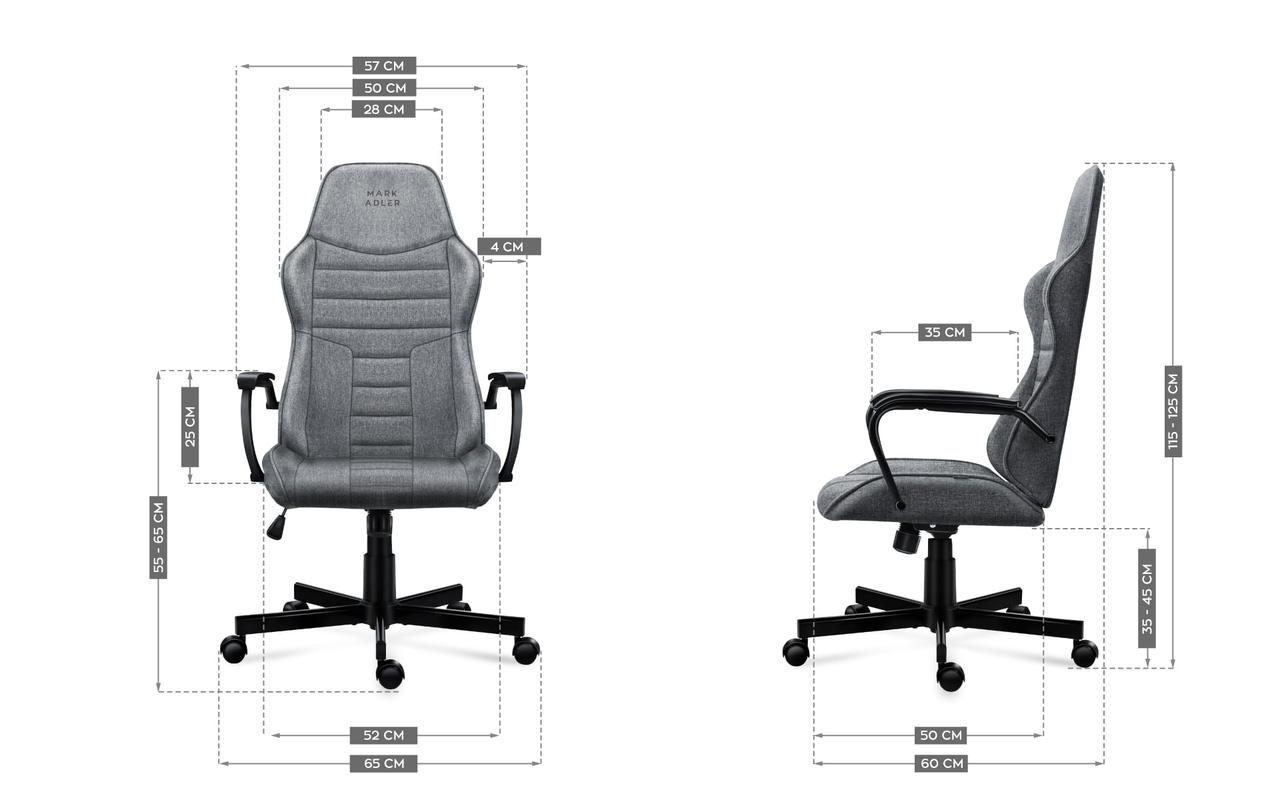 Кресло офисное Markadler Boss 4.2 Grey ткань Im_4499 - фото 10 - id-p2090294865