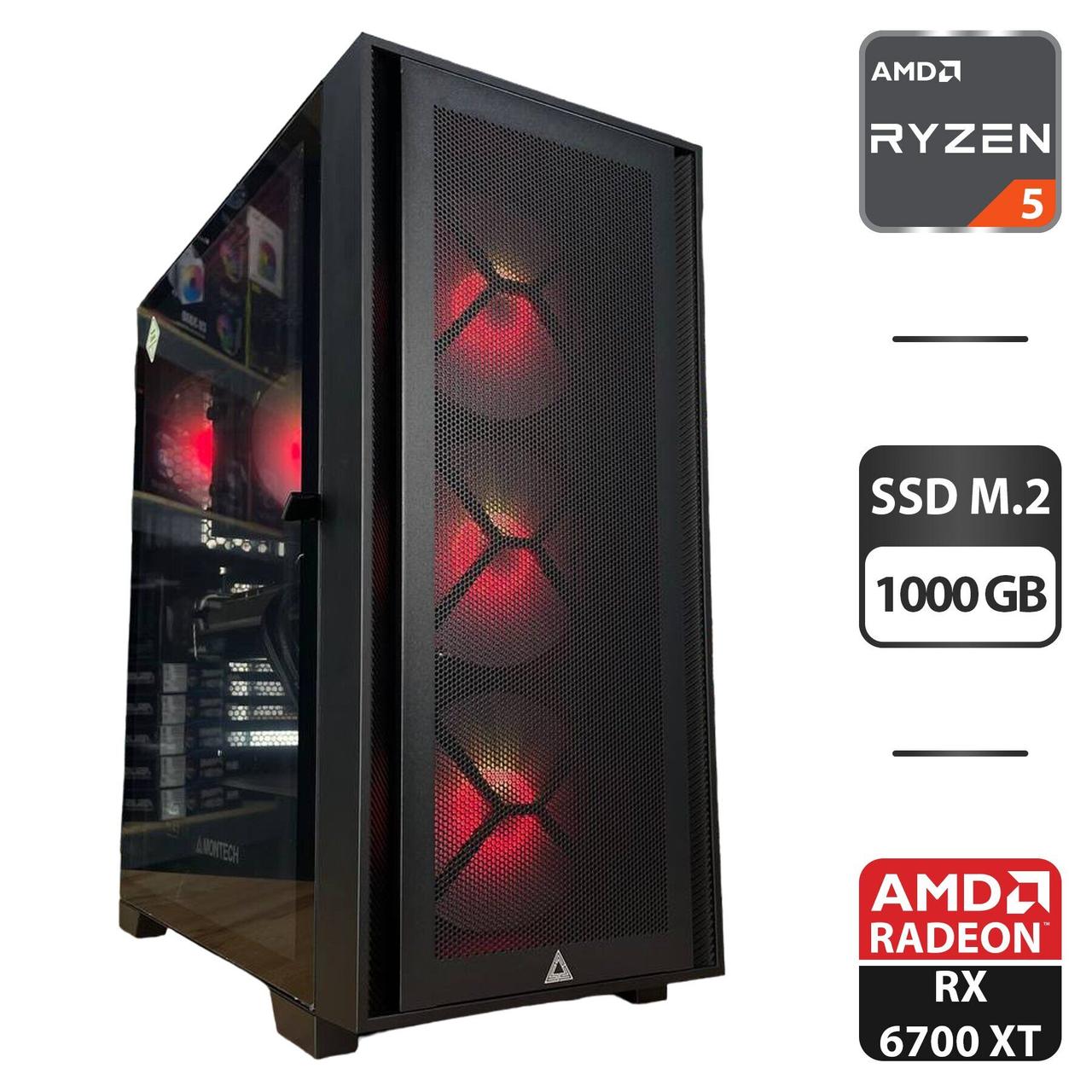 Збірка під замовлення: Montech Air 1000 Premium MT/ Ryzen 5 5600/ 16GB RAM/ 1000GB SSD/ Radeon RX 6700 XT 12GB/ 750W