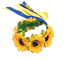 Український вінок зі стрічками Соняшники дитячий