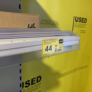 Цінникотримач прозорий 39х1000 на самоклеючій ленті до полиць торгового стеллажа