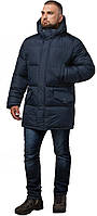 Зимова чоловіча куртка великого розміру темно-синього кольору модель 3284