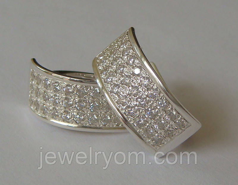 Сережки С1560ММ, срібло 925 проба, кубічний цирконій.