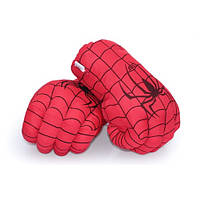 Огромные мягкие перчатки в виде кулаков Паука. Перчатки красные для взрослых и подростков