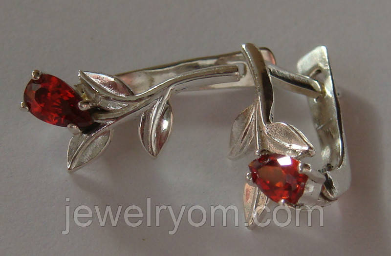 Сережки 4602Г, срібло 925 проба, кубічний цирконій.